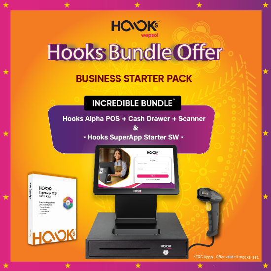 Picture of Hooks Bundle offer Android (POS 15.6" + Printer + Scanner + Cashdrawer + SW)